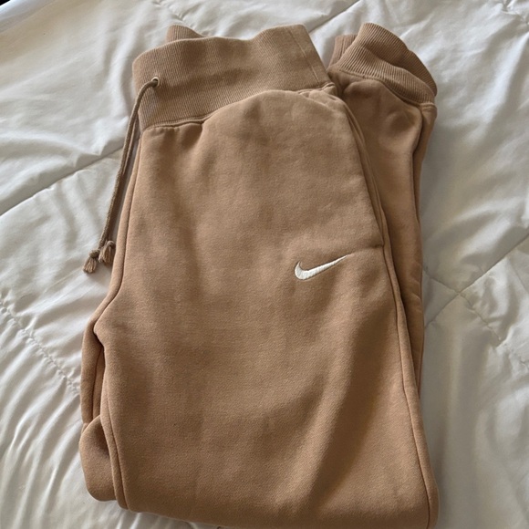 Nike Other - Nike Women’s Tan Joggers with White Swoosh